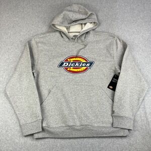 Dickies Fleece Pullover Hoodie Mens Large Gray Long Sleeve Workwear Sweatshirt